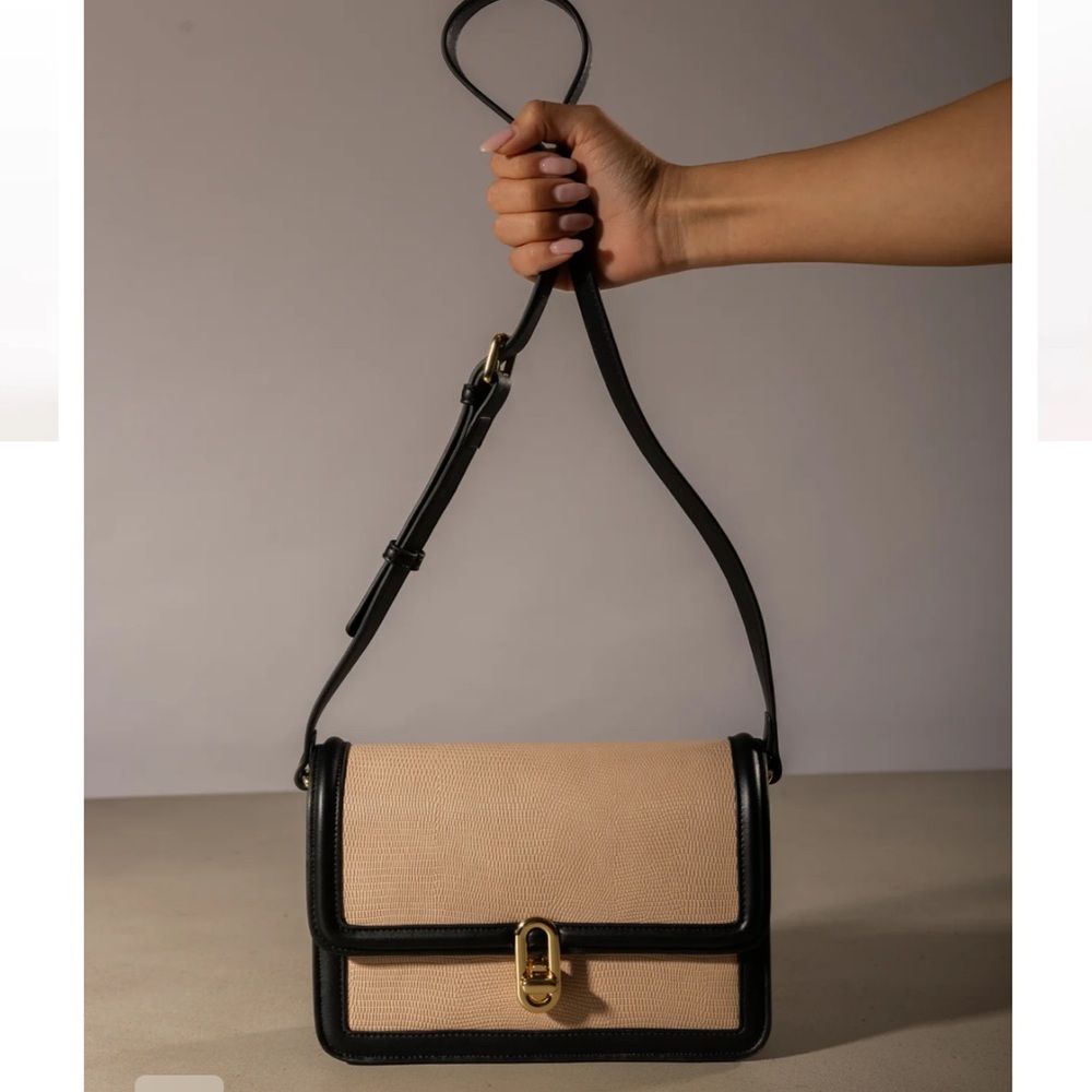 Jules Kae Mia Black and Tan Crossbody Bag